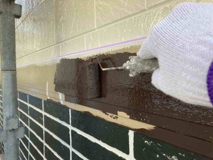 幕板 下塗り 施工状況