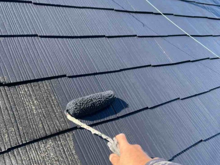 屋根 中塗り 状況