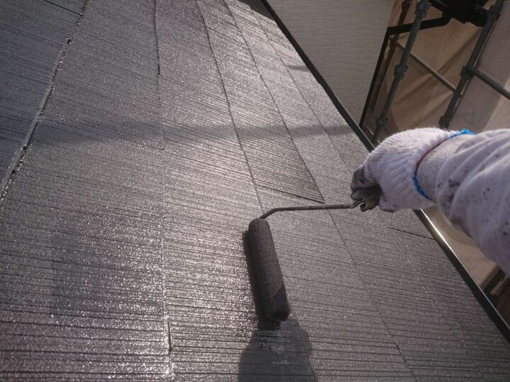 屋根塗装 上塗り