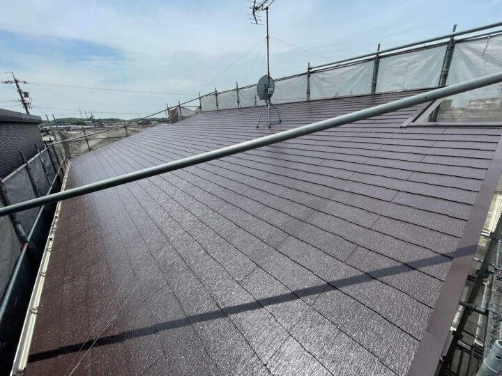 屋根塗装 中塗り完了