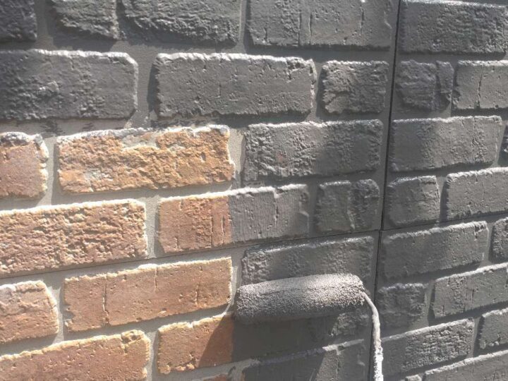 外壁塗装 中塗り タイル調