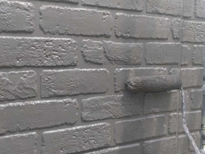 外壁塗装 上塗り タイル調