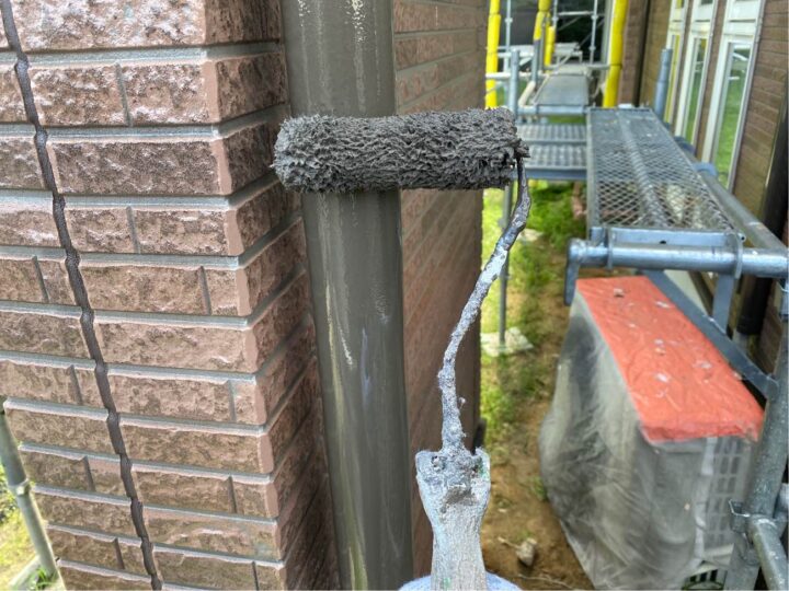 縦樋 上塗り2回目