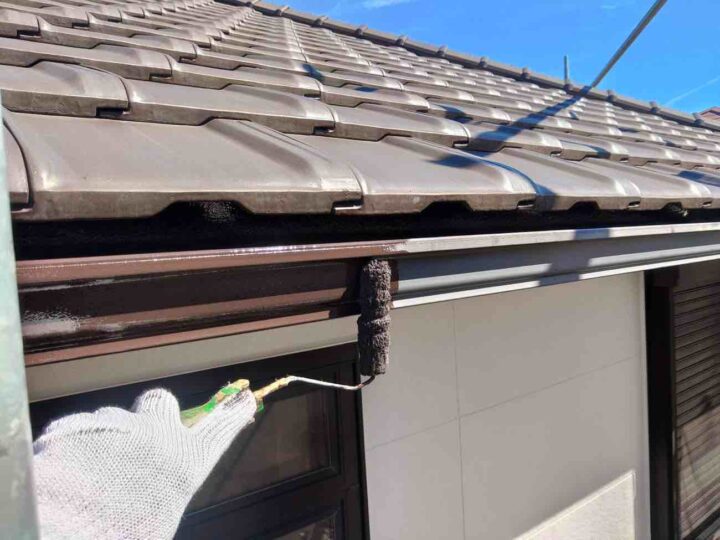 雨樋 上塗り1回目