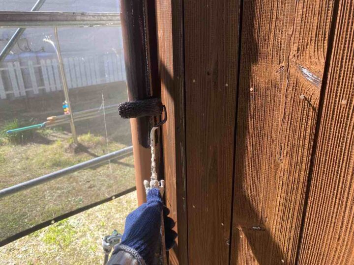 竪樋 上塗り1回目