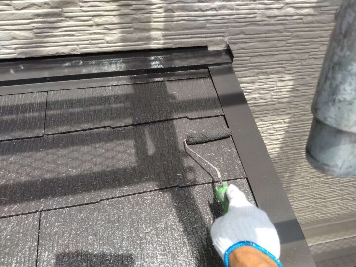 屋根塗装 上塗り