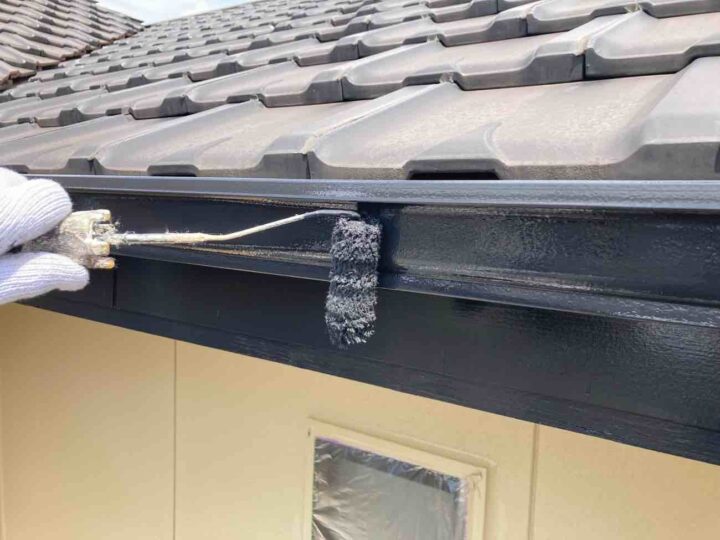 雨樋 上塗り2回目