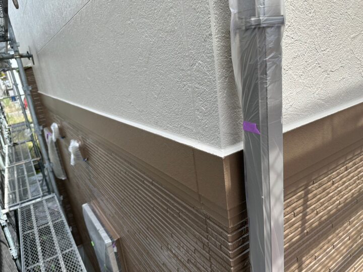 外壁塗装 中塗り 施工後