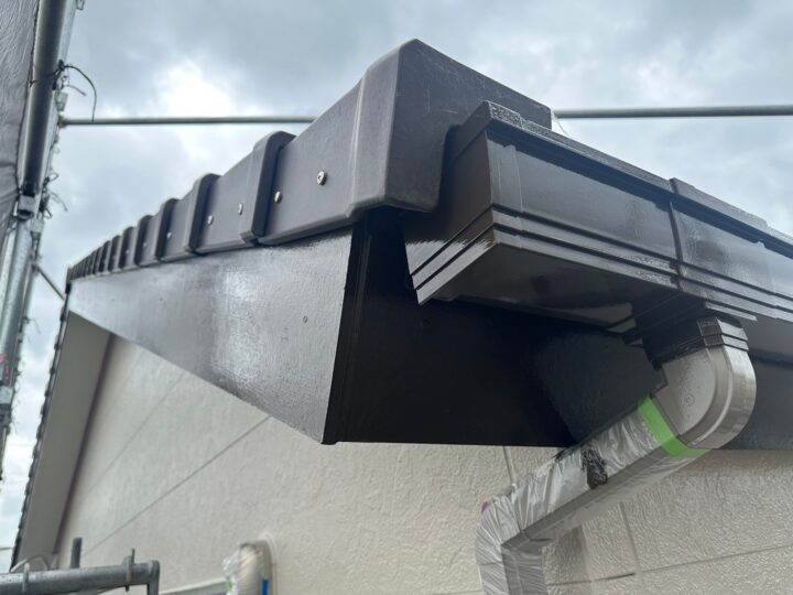 屋根 破風 上塗り1回目 施工後
