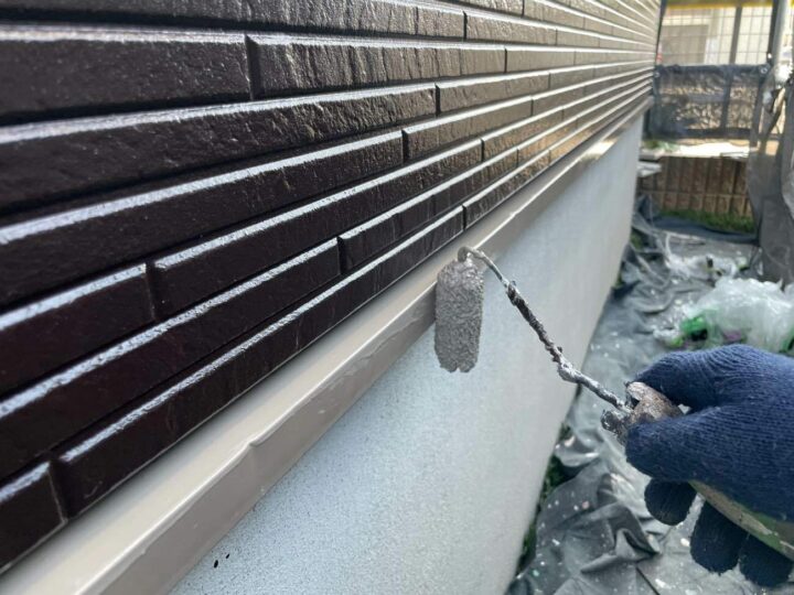 土台水切り 上塗り1回目