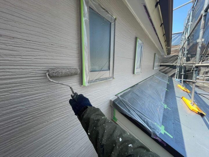 2F外壁塗装 中塗り