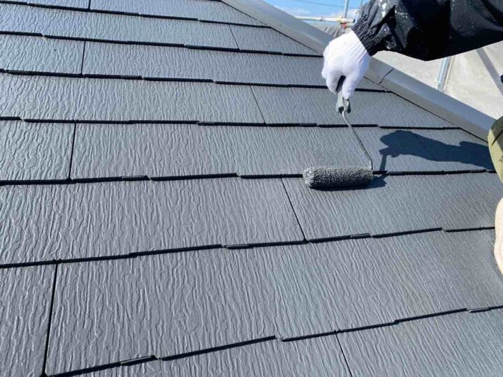 屋根塗装 上塗り