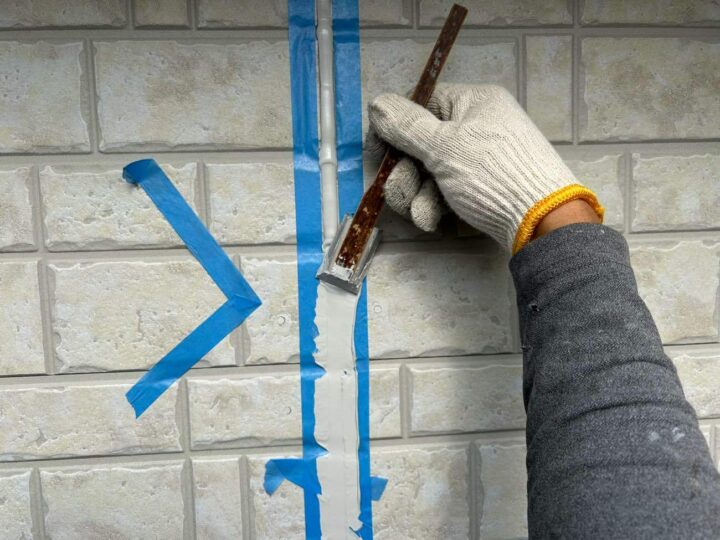 外壁 目地シーリング(ヘラ仕上げ)