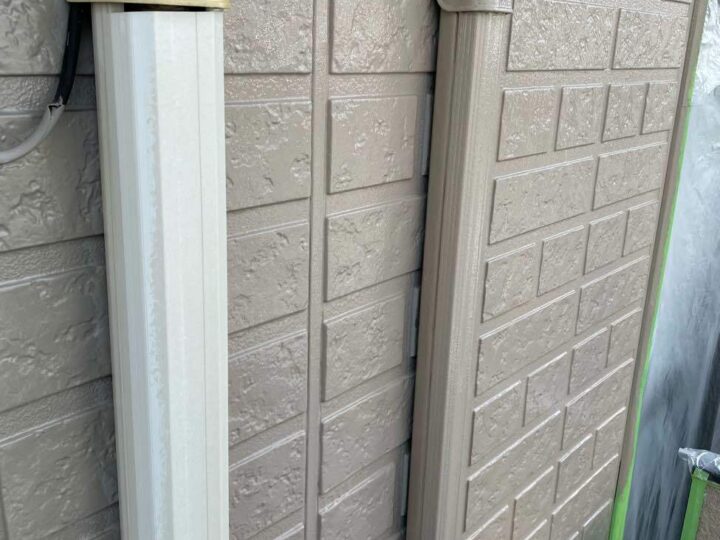 外壁塗装 中塗り施工後