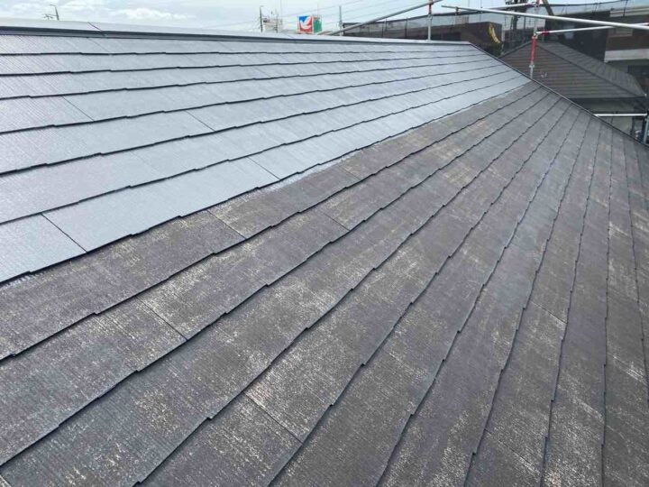 屋根塗装 中塗り 施工中