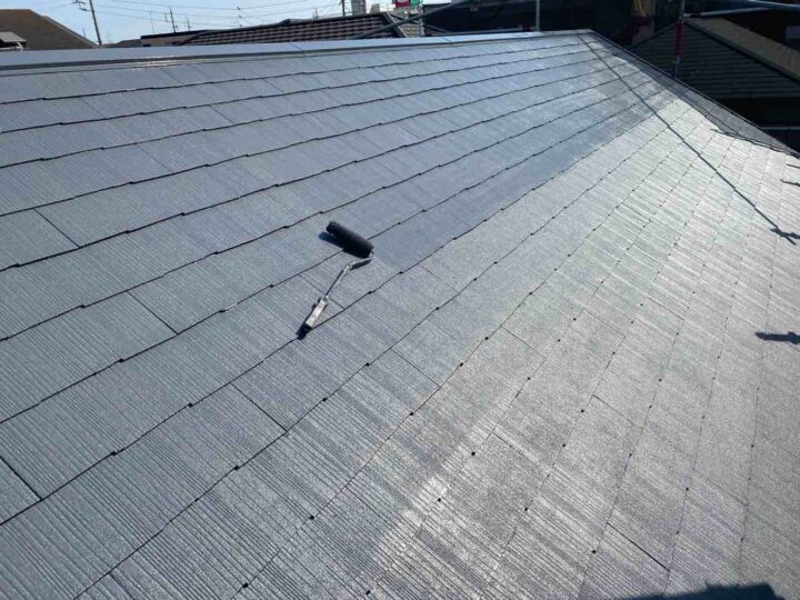 屋根塗装 上塗り 施工中