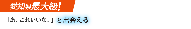 愛知県最大級!「あ、これいいな。」と出会える