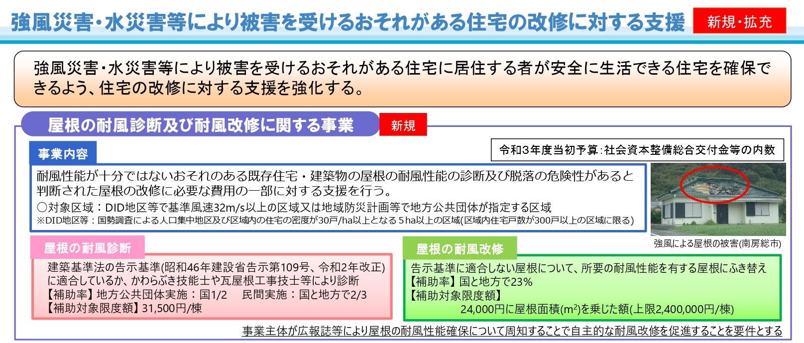 屋根改修 補助金 屋根修理
