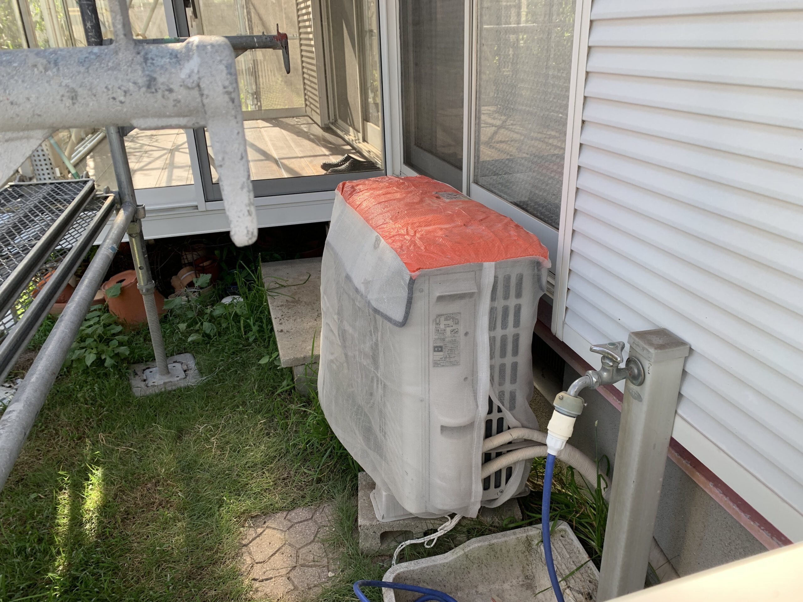 武豊町　外壁塗装　塗料飛散