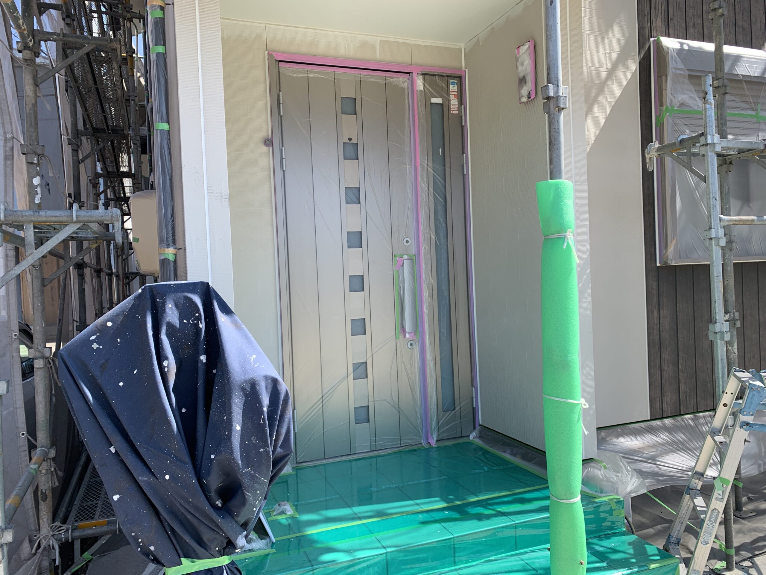 武豊町　外壁塗装　養生