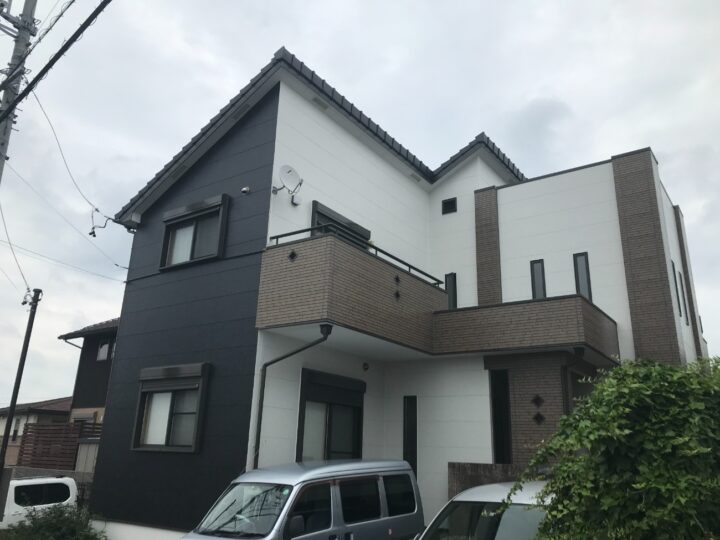 知多市で行った外壁塗装工事K様邸の完成写真です。