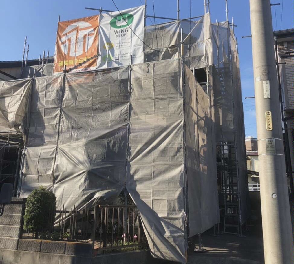 外壁塗装 足場組立