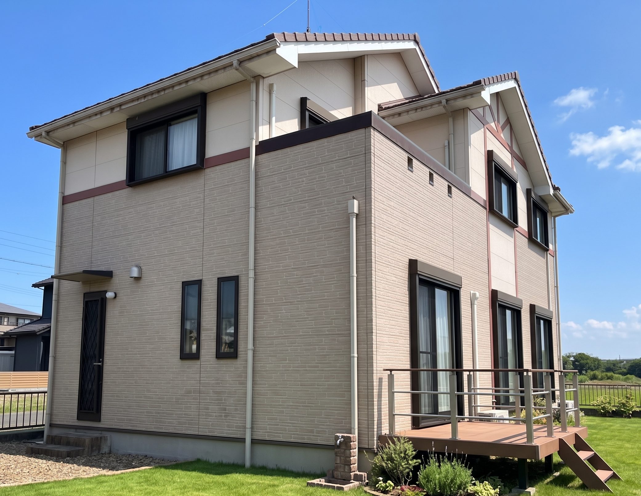 質感を活かす同系色カラーで、新築時の輝きと重厚感を取り戻す外壁塗装